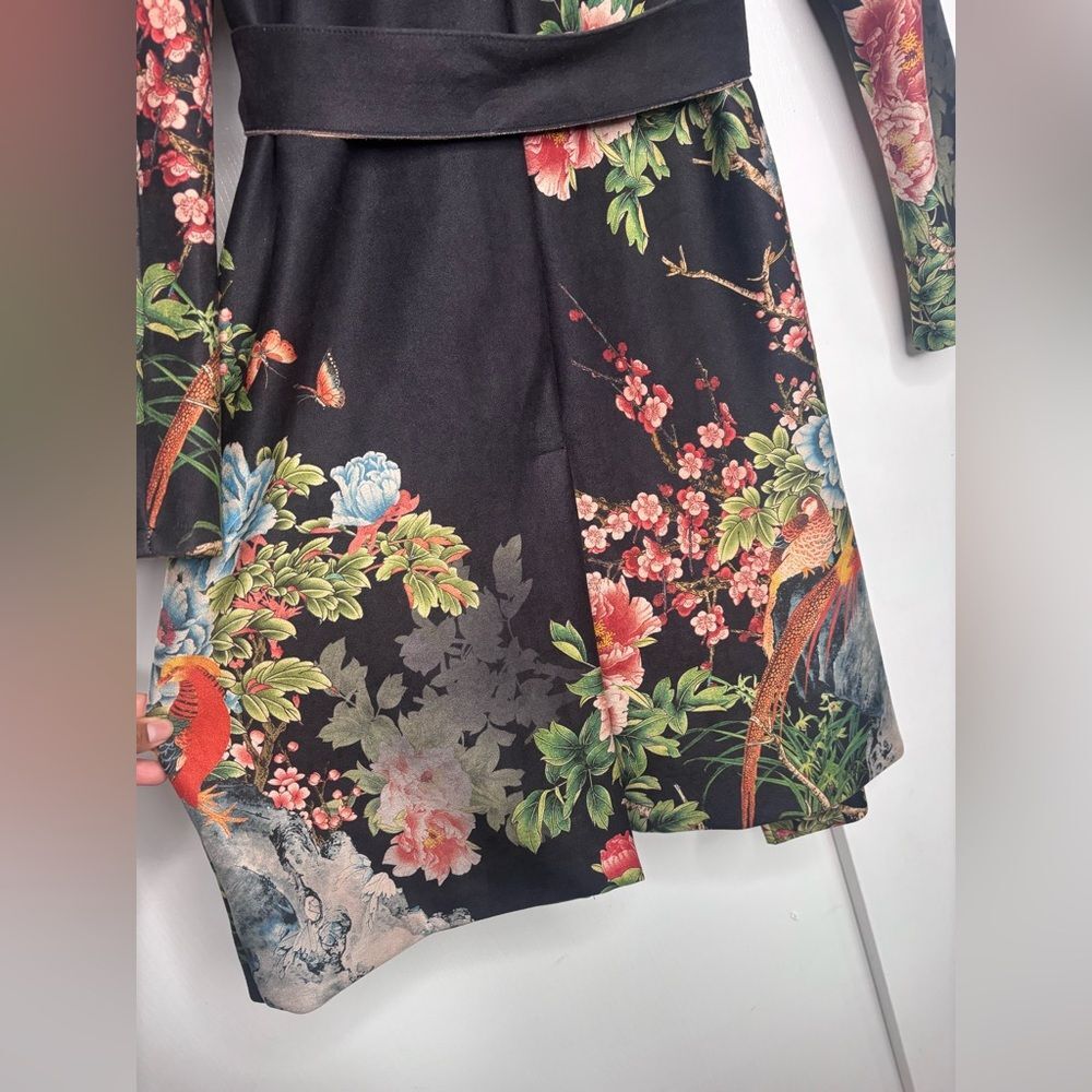 Anthropologie Solitaire Faux Suede Floral Coat - Picture 8 of 9